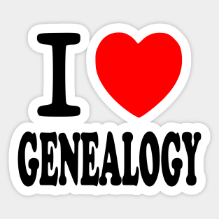 I Love Genealogy Sticker